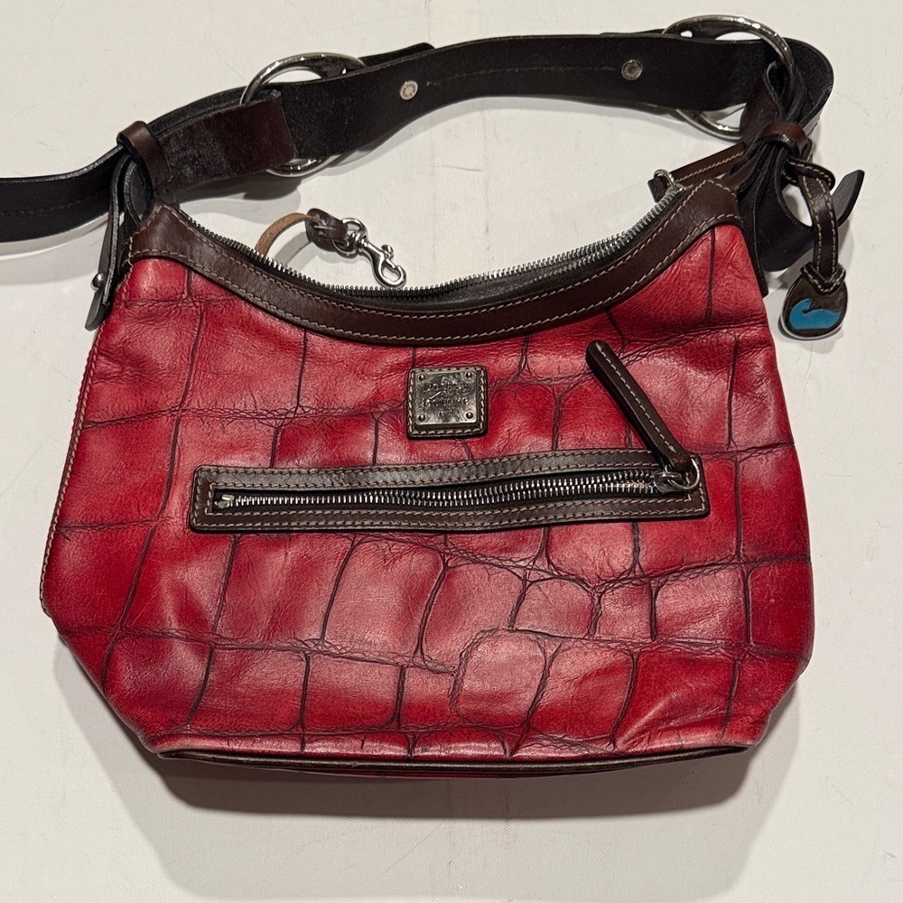 Dooney & Bourke Red Croc-Embossed Crossbody Bag